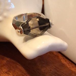 Smoky Quartz and Silver ring